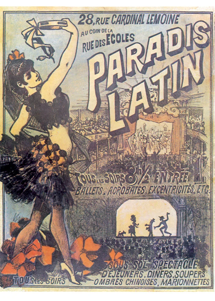 vintage poster cabaret paradis latin
