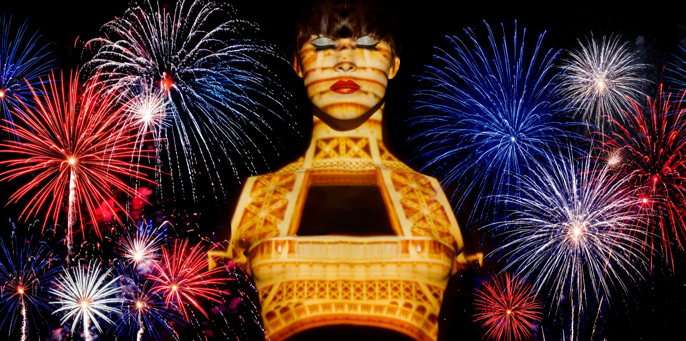 Artiste du Paradis Latin devant la Tour Eiffel, feu d'artifice 14 juillet Paris, croisière sur la Seine 13 juillet 2026